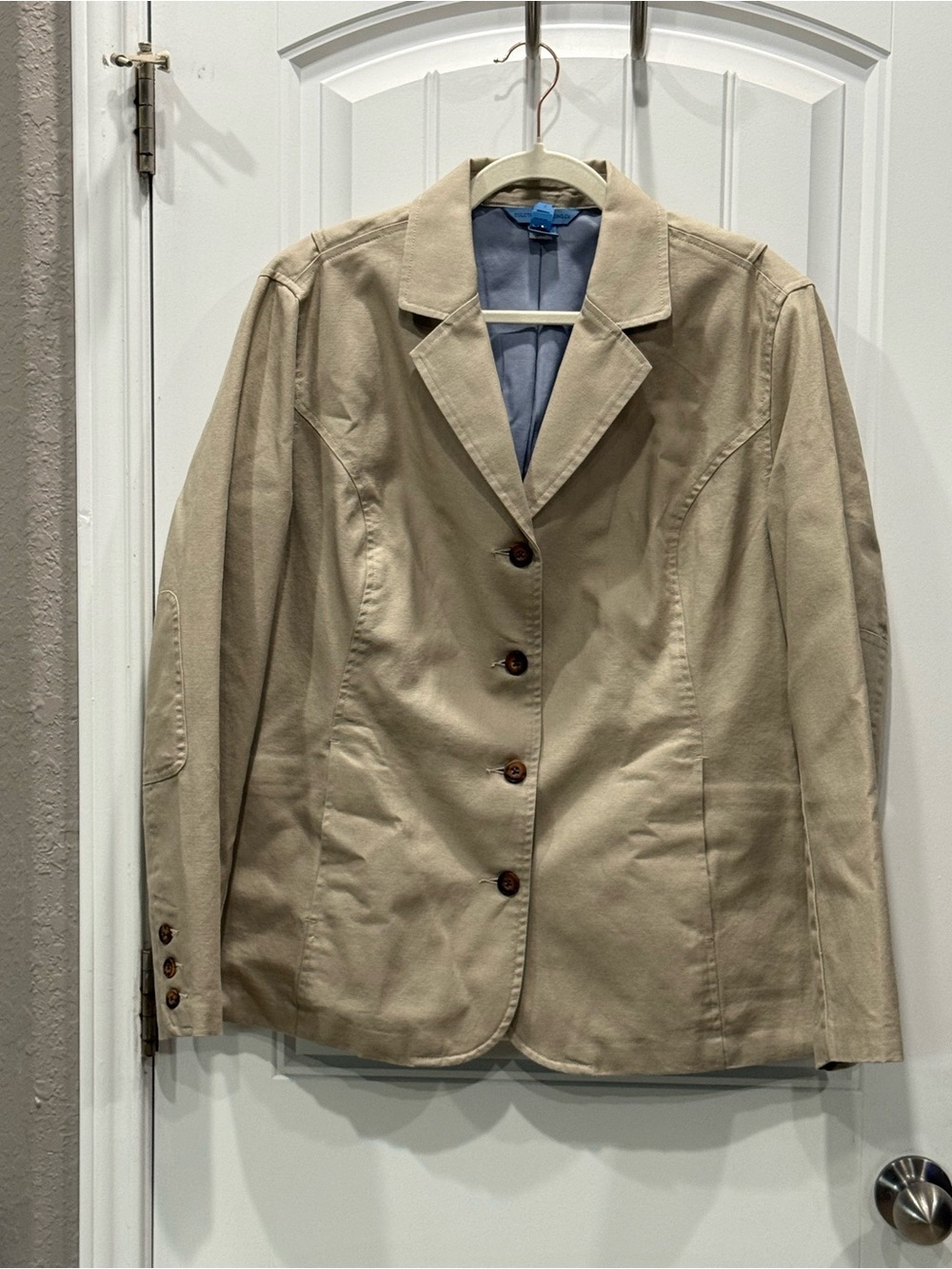 Duluth Trading Co 100% Cotton Khaki Utility Blazer Jacket Women’s Large